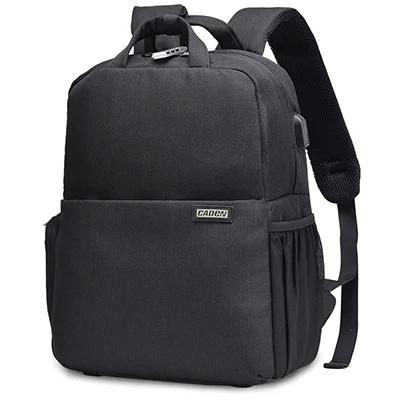 Medium black Caden DSLR сумка рюкзак для камеры отсек для ноутбука водонепроницаемый Противоугонный с usb-портом для зарядки дождевик для Canon Nikon sony - Цвет: Medium black