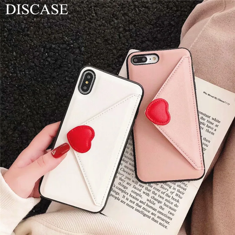 DIS чехол, модный кожаный чехол для телефона с рисунком на тему любви для iphone XS MAX XR X, роскошный сплошной цвет, милый чехол для iphone 8, 7, 6, 6s plus, задняя крышка, Funda