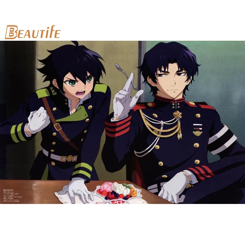 Seraph of the end плакат ткань Шелковый плакат украшения дома Художественный тканевый плакат с принтом 20x30 см, 27x40cm. 30x45 см - Цвет: poster