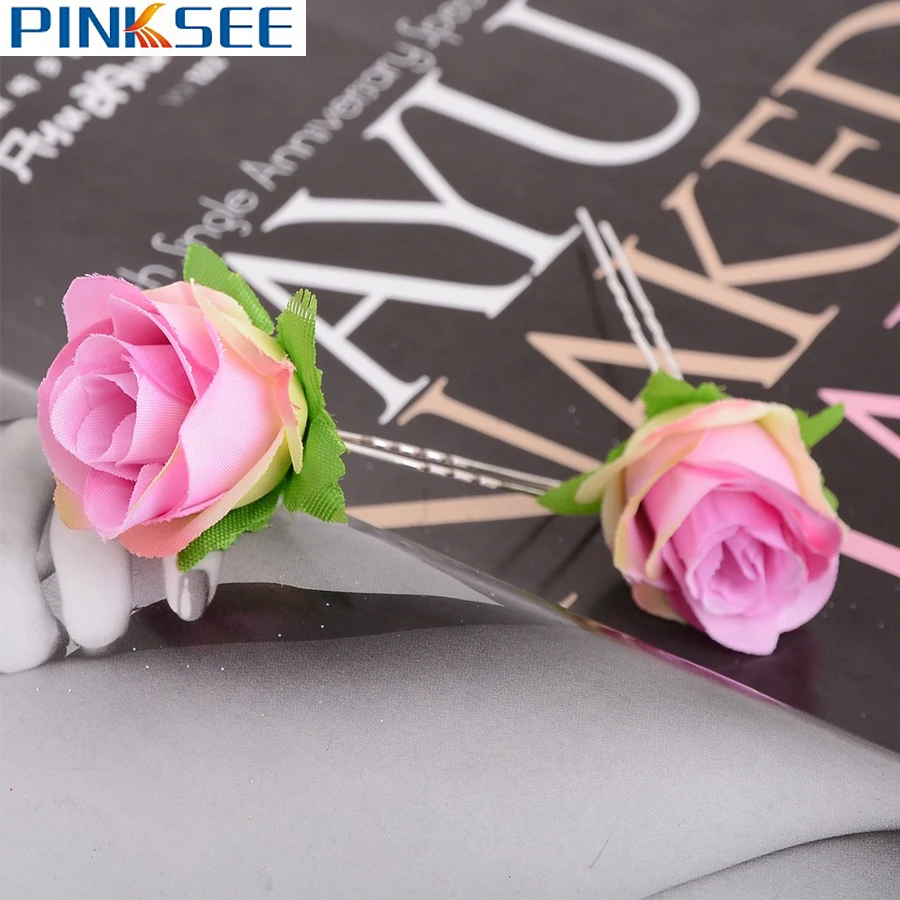 

Beautiful Big Blooming Rose Flower Hairpin Summer Beach Wedding Bridal Hair Clip headpiece Brooch Pin Headdress Accessories