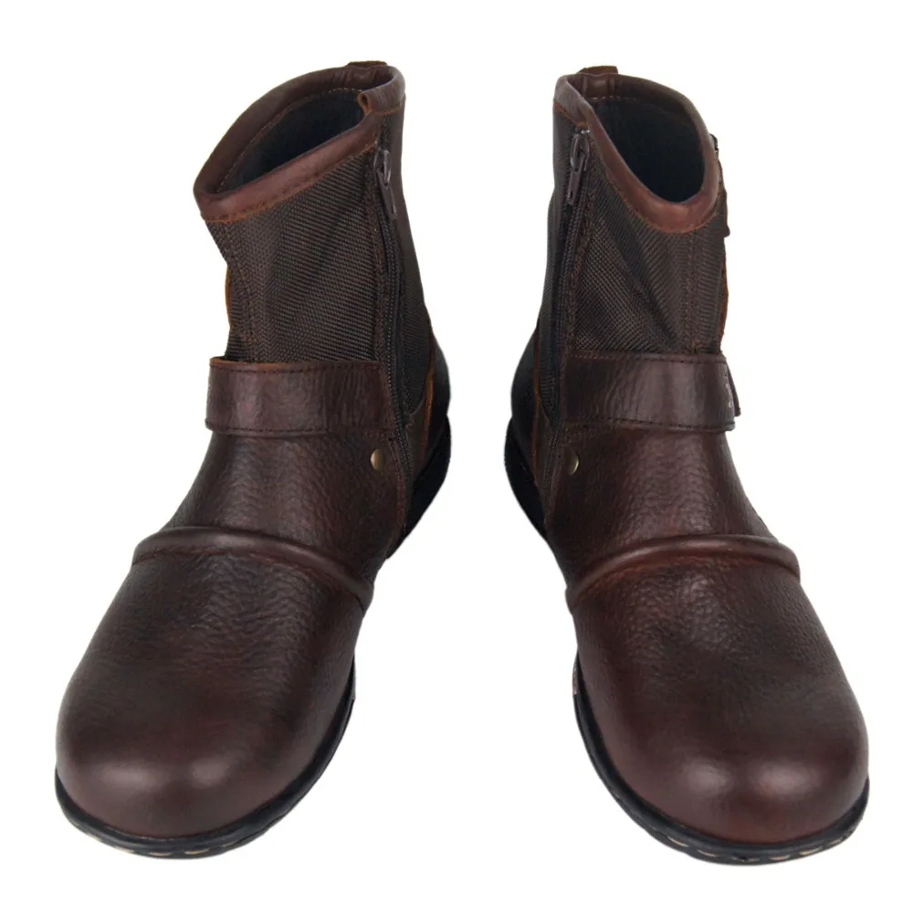 Ботильоны мужские из натуральной кожи на шнуровке в стиле милитари - купить по