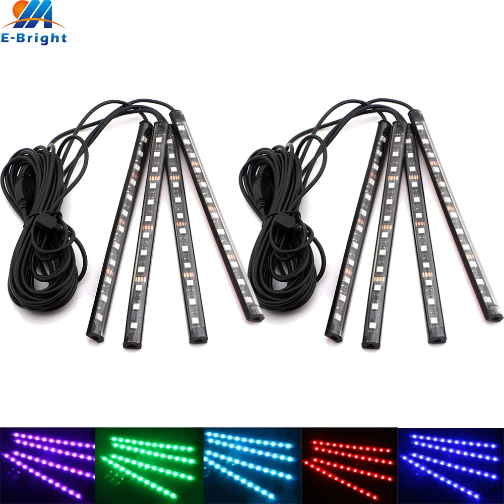2 комплекта многоцветный 4x12SMD 5050 светодиодный интерьер автомобиля/наружный