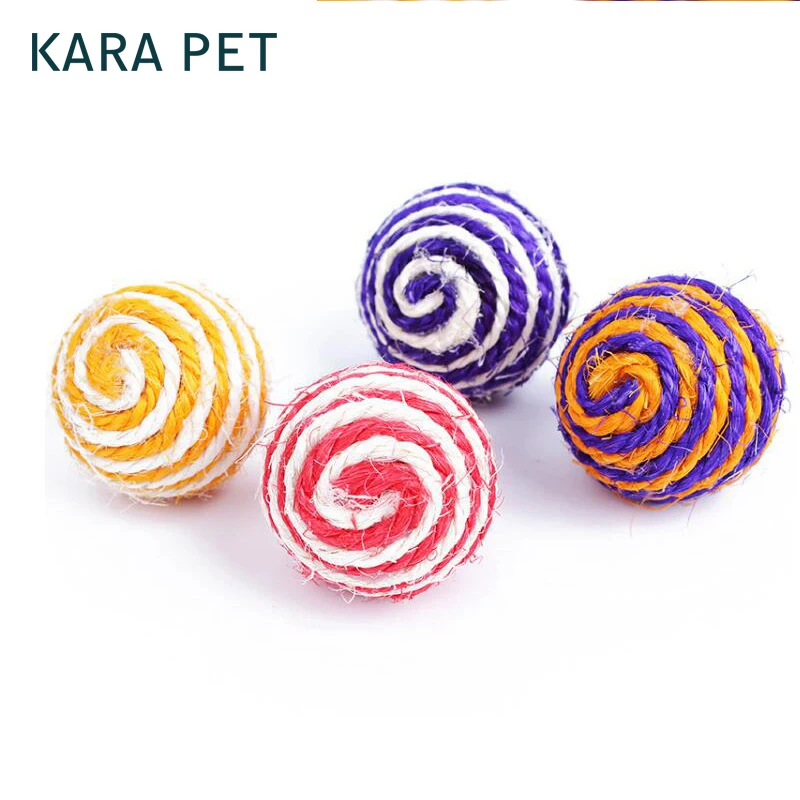 4 шт. пакет красочные кошка сизалевые веревки тканые мяч тизер играет Жевательная