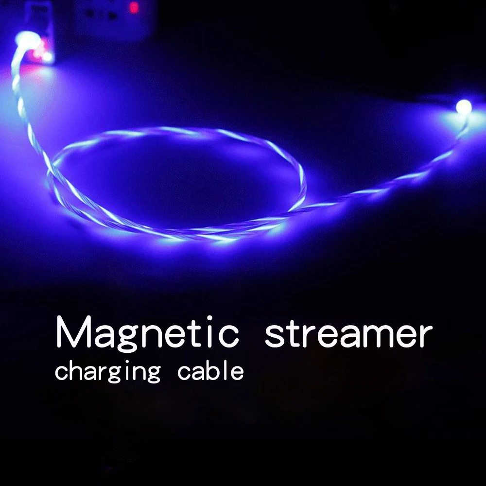 Магнитная Зарядка через usb кабель светодиодный освещение Тип C Micro USB 8 контактный