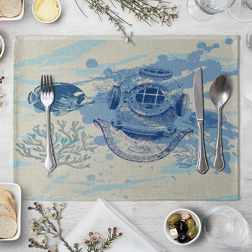 Рыба штурвал компас теплоизоляционный коврик кухня обеденный стол коврики