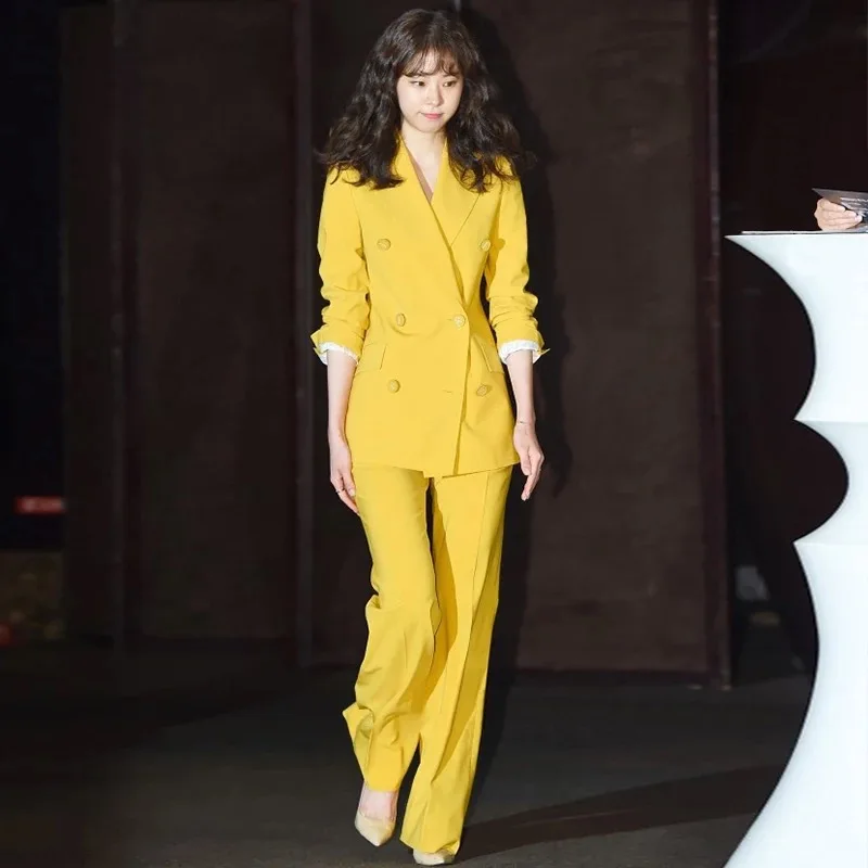Fashion women's handsome suit spring and autumn new slim suit jacket fashion bell bottom casual professional two-piece suit