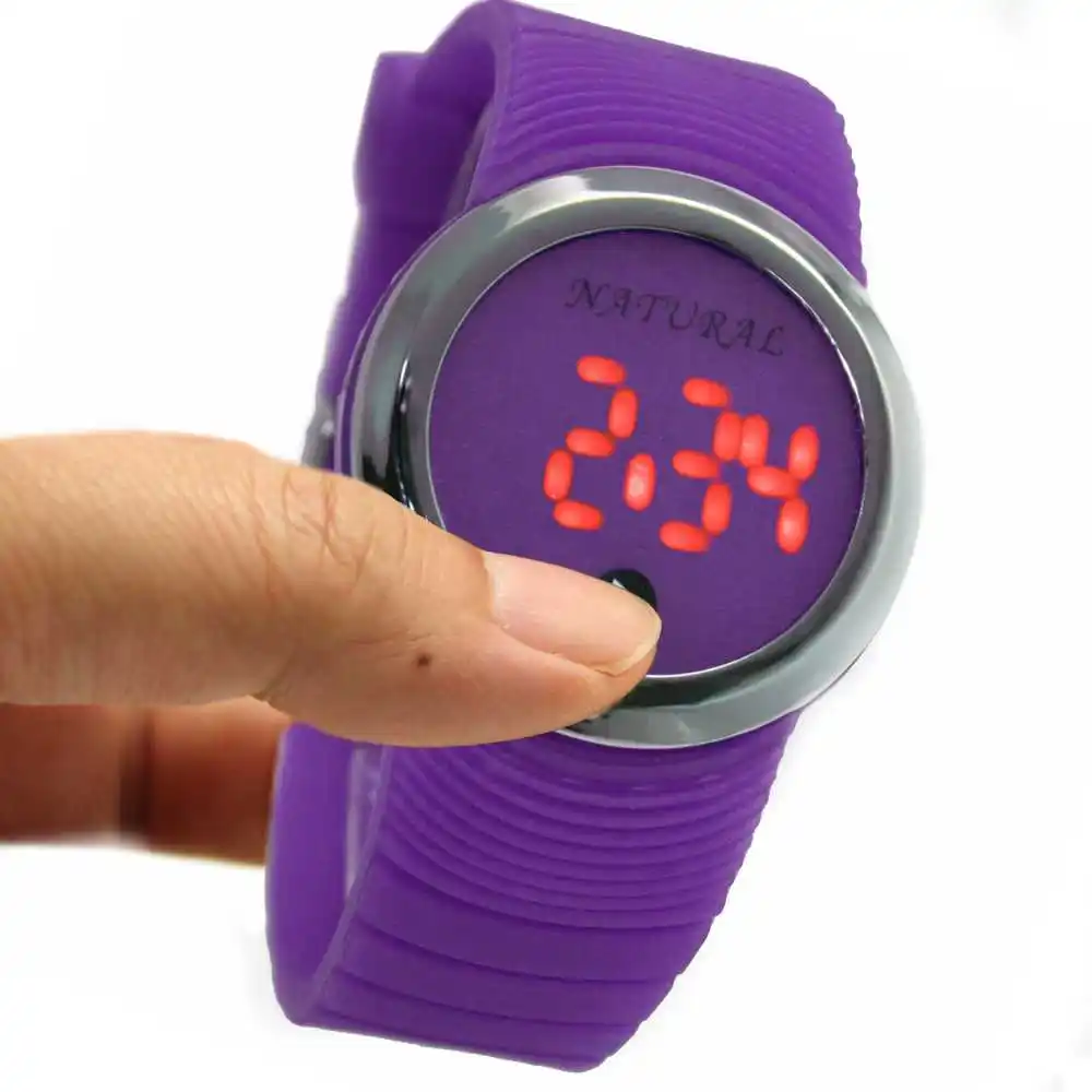 Мужские и женские цифровые часы DW418 тонкие светодиодные с силиконовым ремешком 10