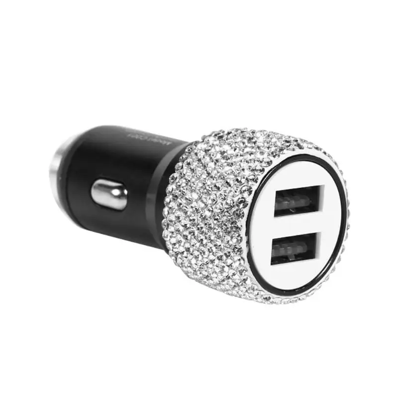 Автомобиль 2 в 1 двойной USB порт быстрая зарядка автомобильное зарядное устройство безопасности молоток Алмазный Стиль