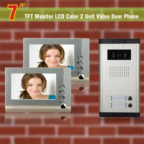 

Apartment Intercom System 7 Inch video door phone intercom system for 2 units apartments Intercom Video Door Bell interphone