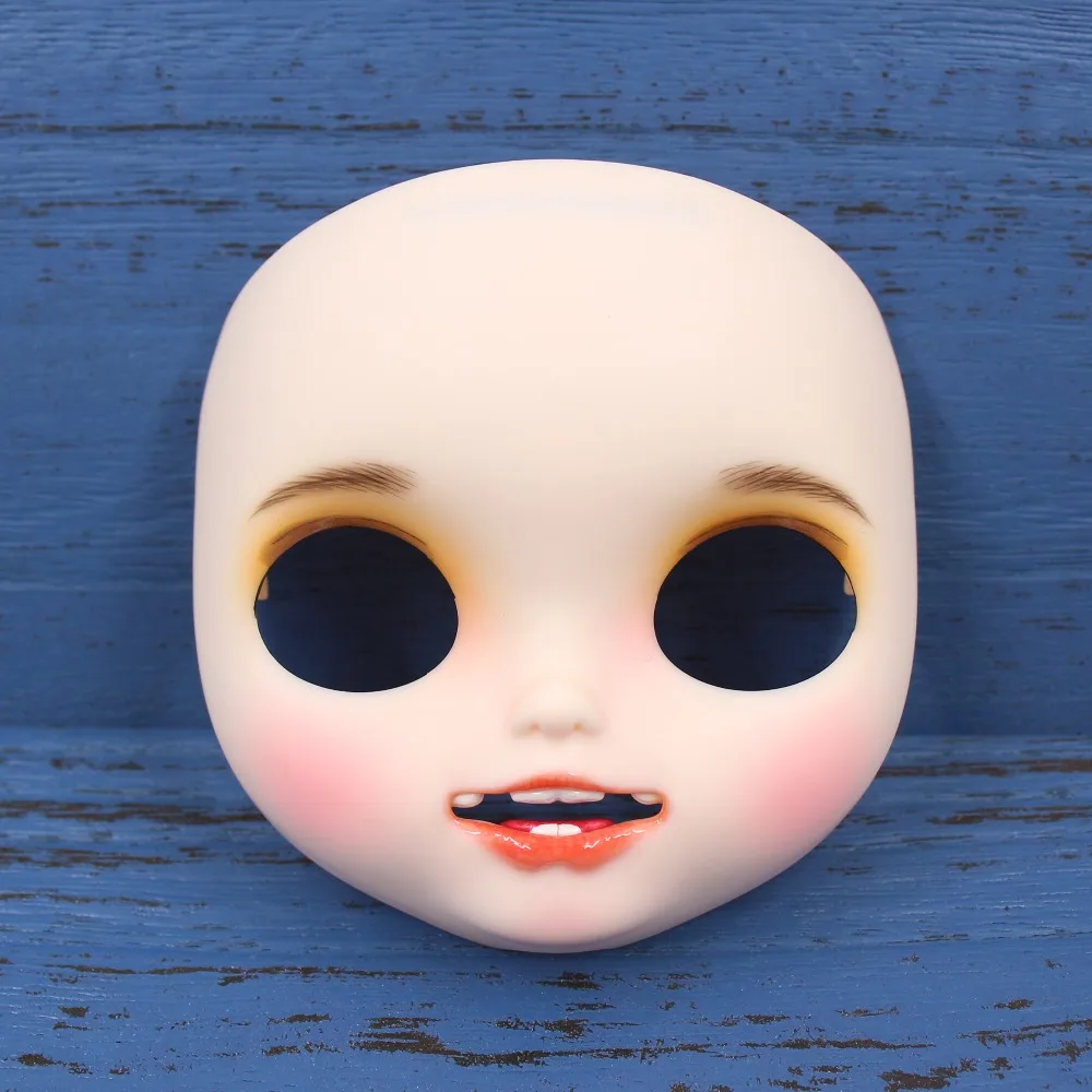 Blyth кукла ледяной индивидуальные лицо открытый рот с зубами язык белая кожа губы вырезает бровь лицо с задней пластиной и винтами