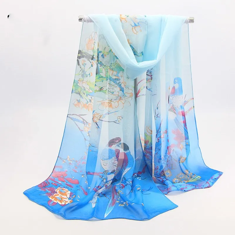 Новинка весна лето 2018 шифоновый шарф длинные шарфы с принтом разнообразные