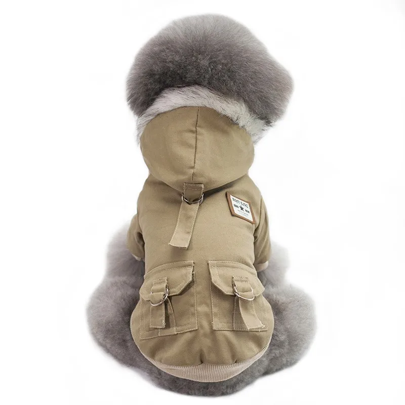 Khaki Высококачественная мягкая теплая одежда для собак, зимняя одежда для собак, пальто, утолщенная Одежда для питомцев, пальто для йоркширских собак для русской погоды 40S - Цвет: Khaki