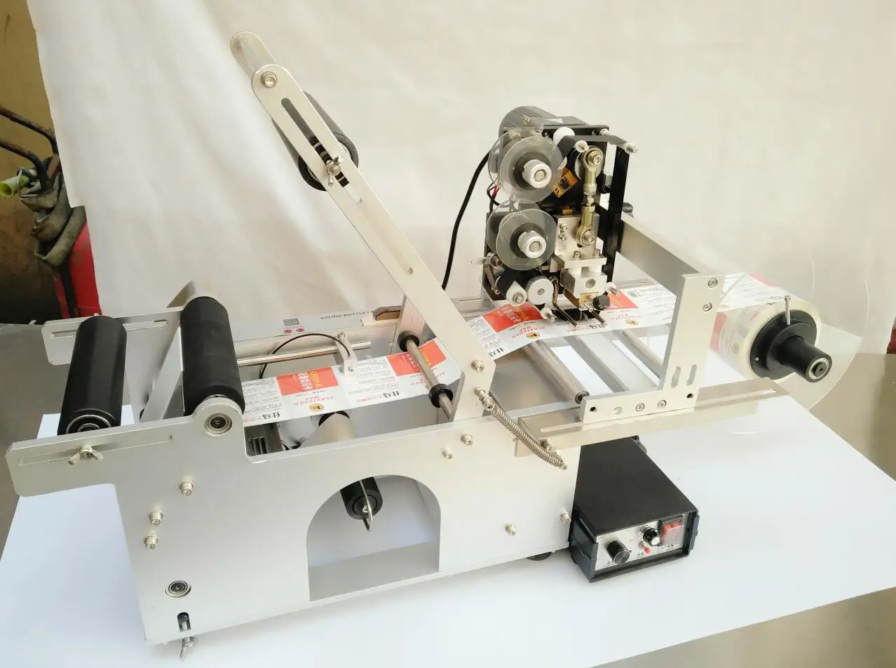 Этикетировочная машинка для круглых бутылок этикетка принтер устройство