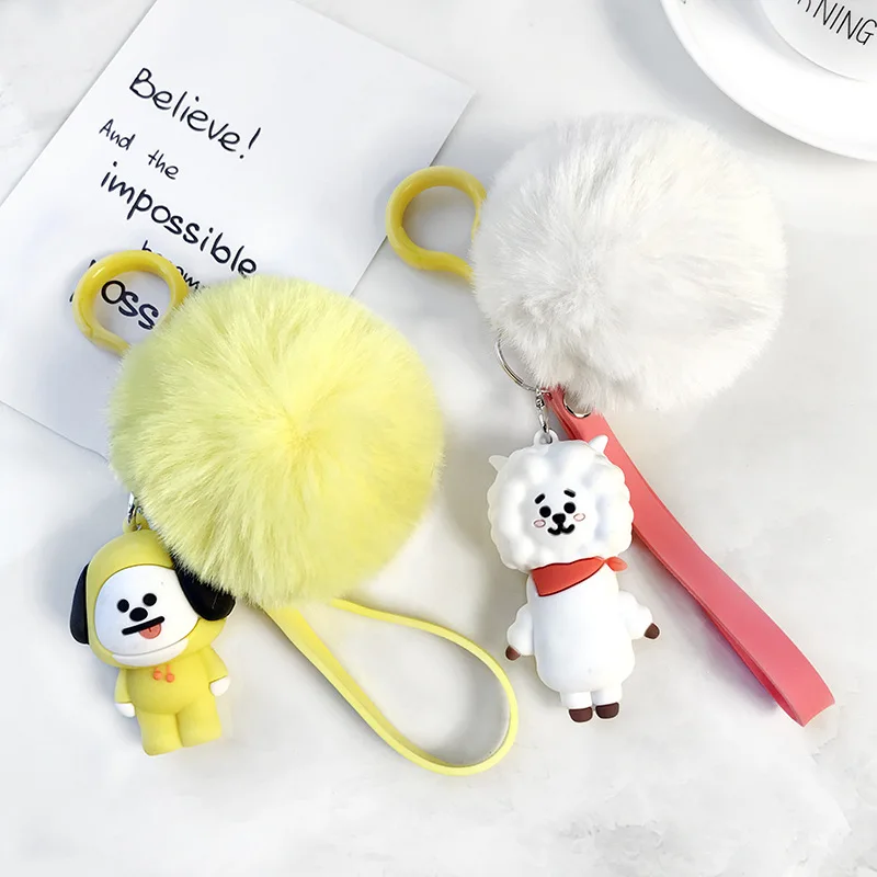 1 шт. BT21 Bombom меховой шарик плюшевый брелок для ключей вечерние сувениры для гостей Дети День Рождения Вечеринка детский душ поставка