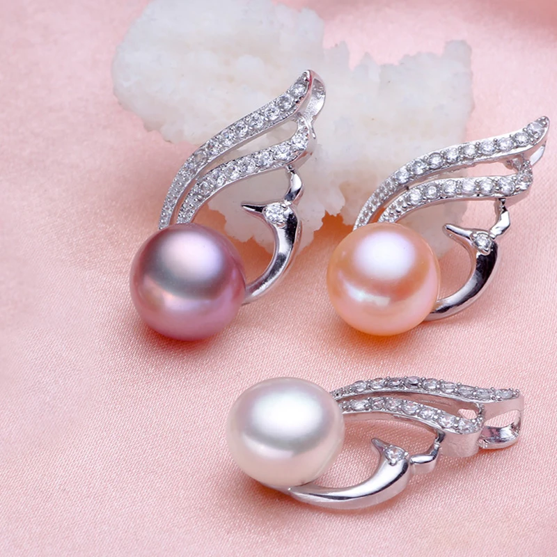 Трендовая жемчужная подвеска Настоящая Натуральная для женщин серебряная