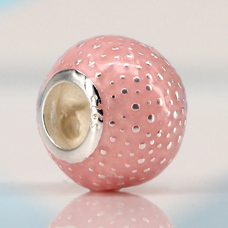 2018 Newest 925 Sterling Silver Bead Charm Transparent Pastel Pink Enamel Fit Original Bracelets Women DIY Jewelry | Украшения и