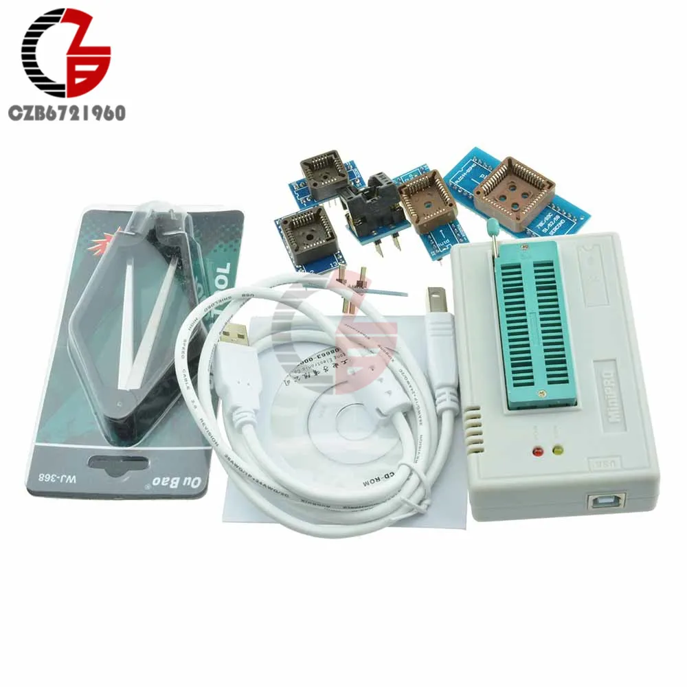 1 компл. 13000 IC TL866CS программатор USB 2 0 EPROM FLASH BIOS 6 адаптер PLCC TL866A Программирование