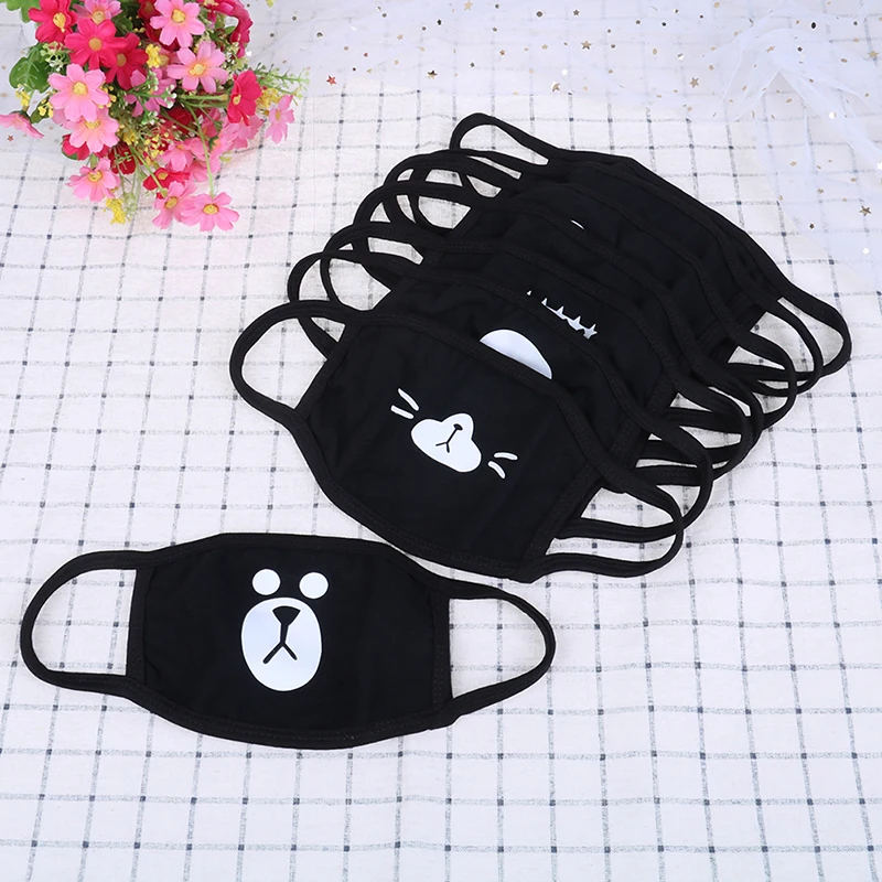 1PC Cotton Unisex Black Anti-dust Mask Motorcycle Bicycle Outdoor Sports Cycling Wearing Windproof Warm Face Mouth Half Mask