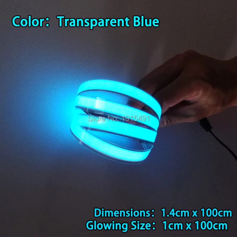 

New 8 Colors 1.4X100CM Not Include drives,Glowing EL Tape EL wire LED Strip,for house,dispaly,holiday,Garden,Car Moulding