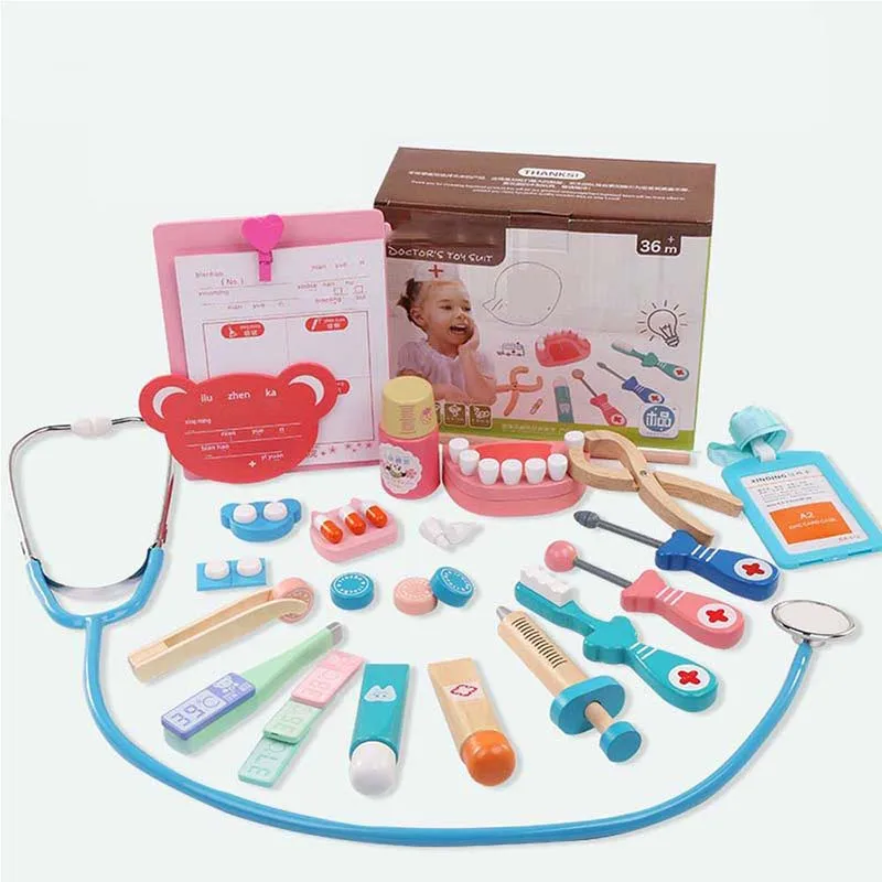 Детский комплект для ролевых игр забавные деревянные игрушки игра в настоящую