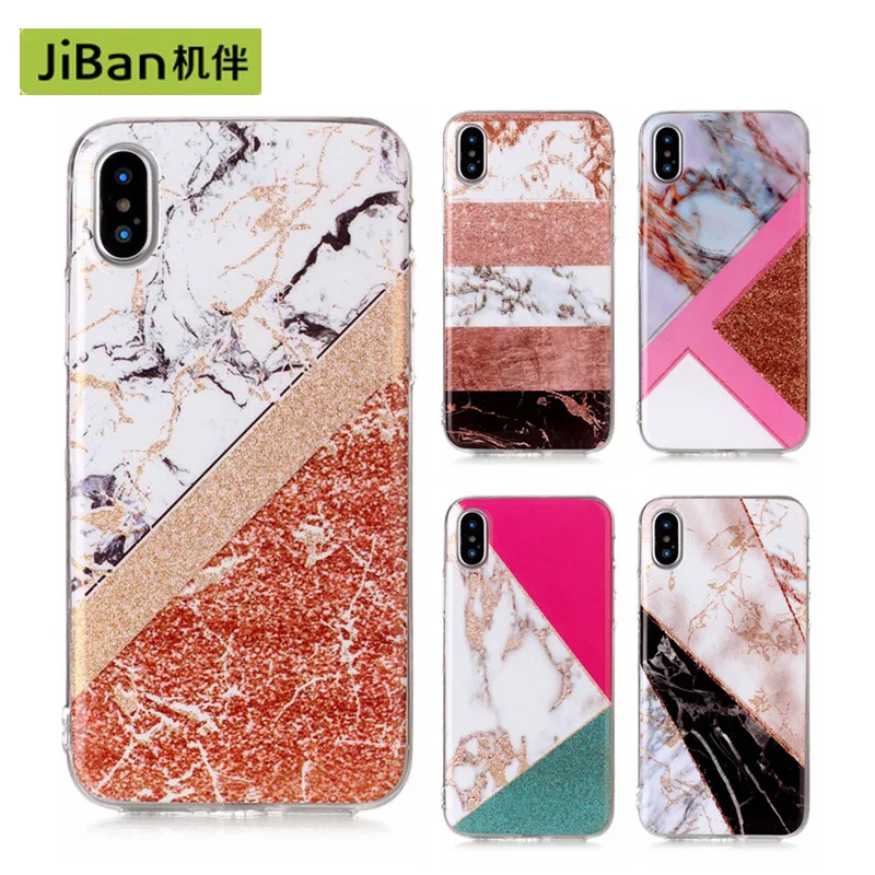 JiBan мобильный чехол для телефона iPhone 6 S 7 8 Plus X блеск полосатый ТПУ Мрамор плюс все