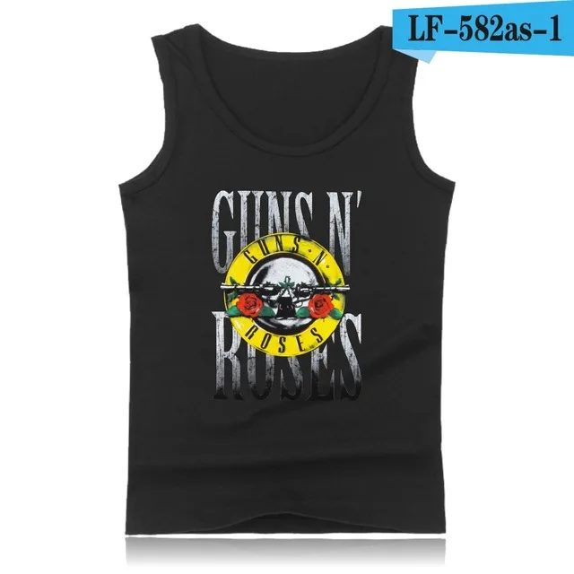 black GUNS N ROSES, мужские майки, футболка, хип-хоп, для спортзала, жилет, модный, для бодибилдинга, майка, мужская, майка, одежда для фитнеса, пистолеты и розы - Цвет: black