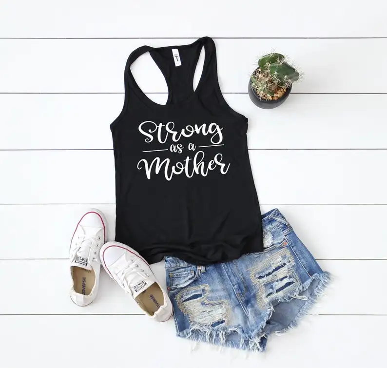 Skuggnas Новое поступление майка для тренировок Strong as a Mother милый подарок мамы модные