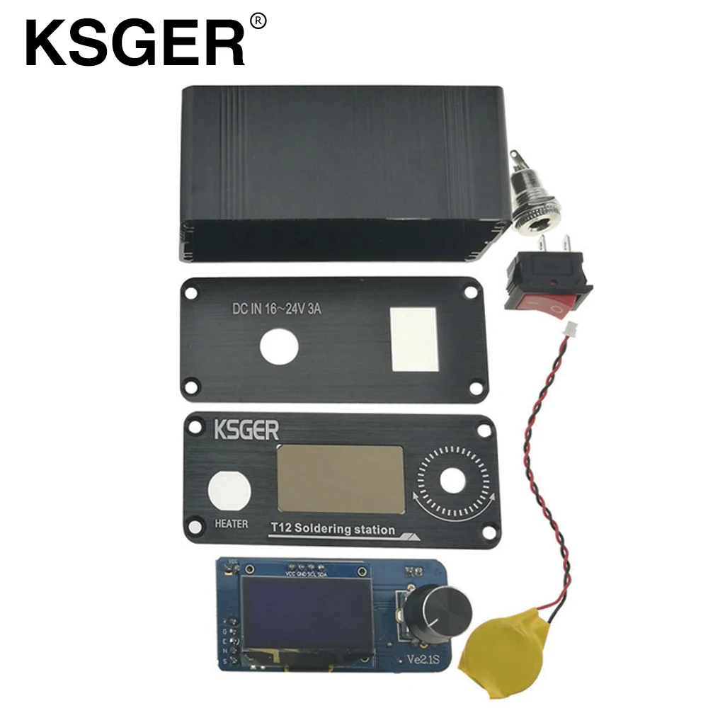 KSGER V2.1S STM32 OLED T12 цифровой DIY контроллер паяльной станции 9501 из сплава нержавеющей стали железная ручка электрического паяльника