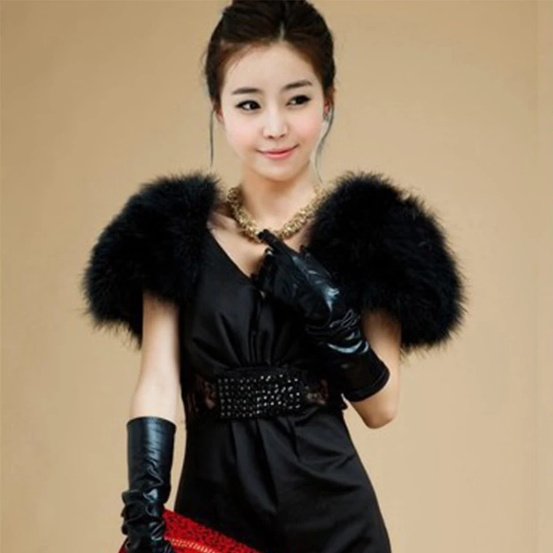 Роскошные меховые болеры из страусиных перьев куртка для свадьбы болеро пальто