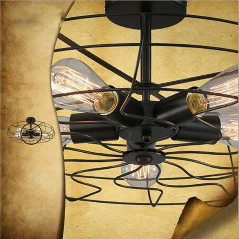 Винтажный железный подвесной светильник с 5 головками ретро промышленный