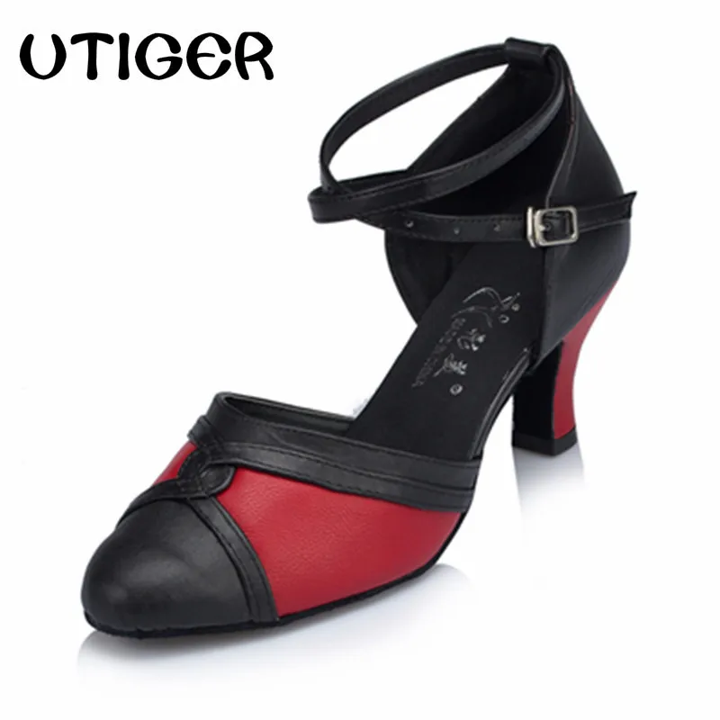 Женские атласные туфли для танцев с закрытым острым носком латиноамериканских