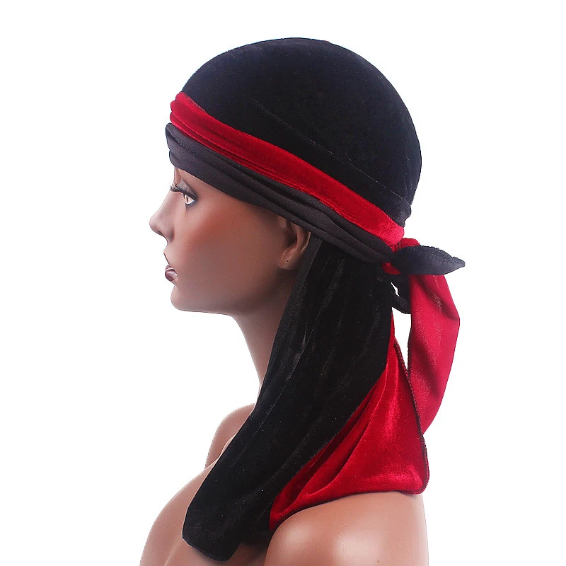 Бархат, атлас Camo Durags Цвет соответствующие головной убор тюрбан банданы волны Кепки повязка на голову крышка аксессуары для волос бандана