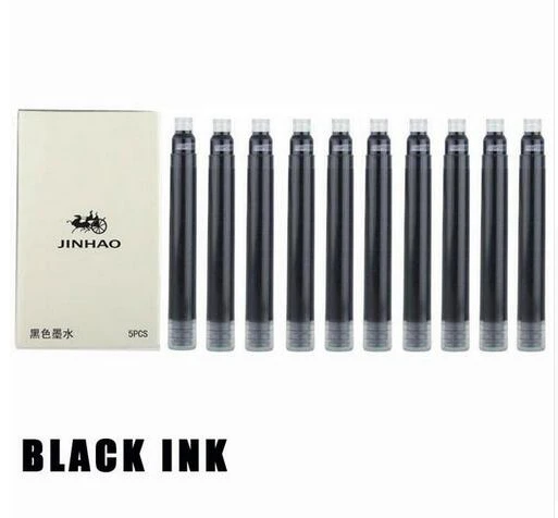 Высокое качество Jinhao X450 22 Цвета авторучки с золотой клип канцелярия Школьные принадлежности М перо Письма чернилами подарки - Цвет: 10 black ink