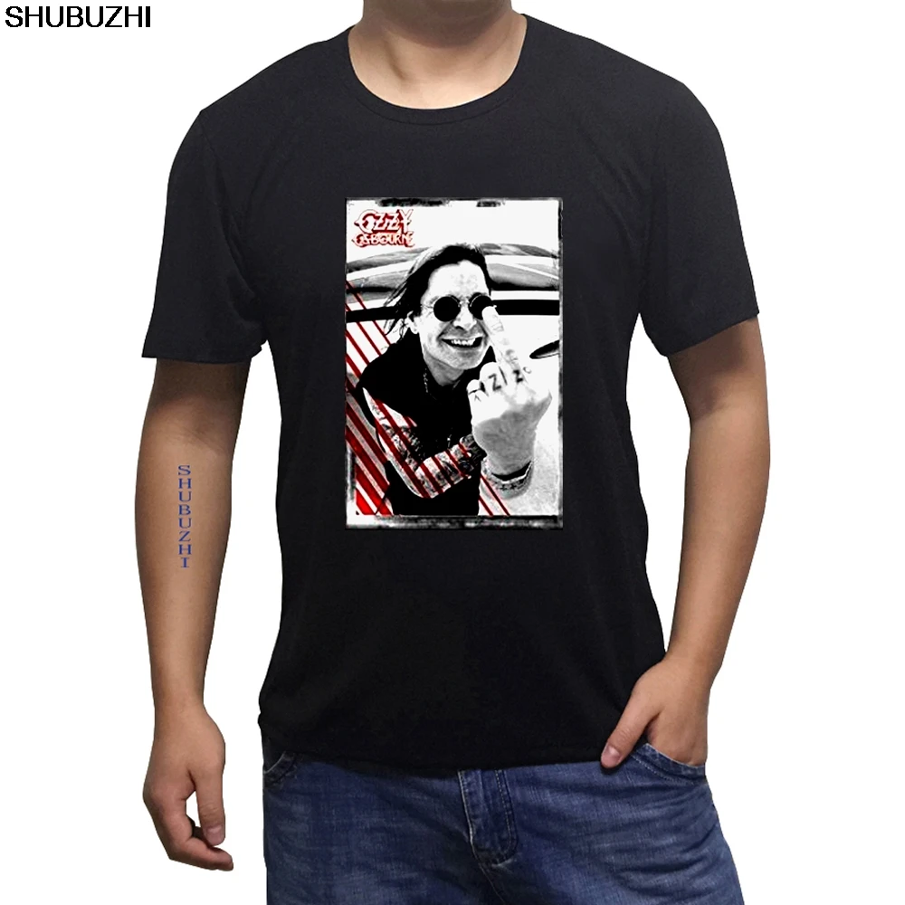 Футболка Летняя мужская с коротким рукавом Ozzy Osbourne (Black Sabbath)-Finger-Official Crew Neck Printed Tee
