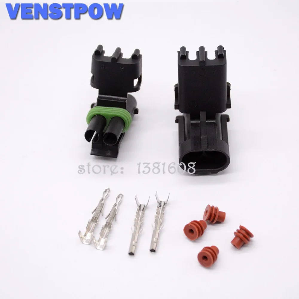 10 sets Female Male Weather Pack 1/2/3/4/6Pin Automobile Connector Plug Sealed Wiring Connectors Kit 18-14 GA | Автомобили и