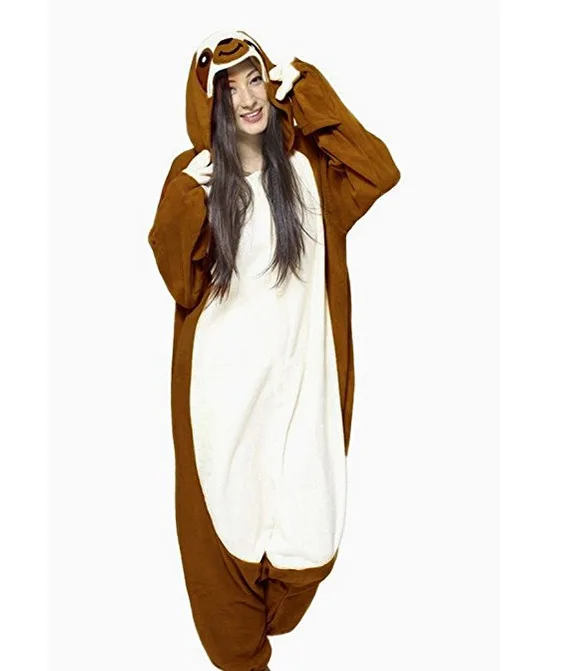 Кигуруми Ленивец Onesie пижамы костюм Косплэй Пижама животных Sleepsuit Комбинезоны для