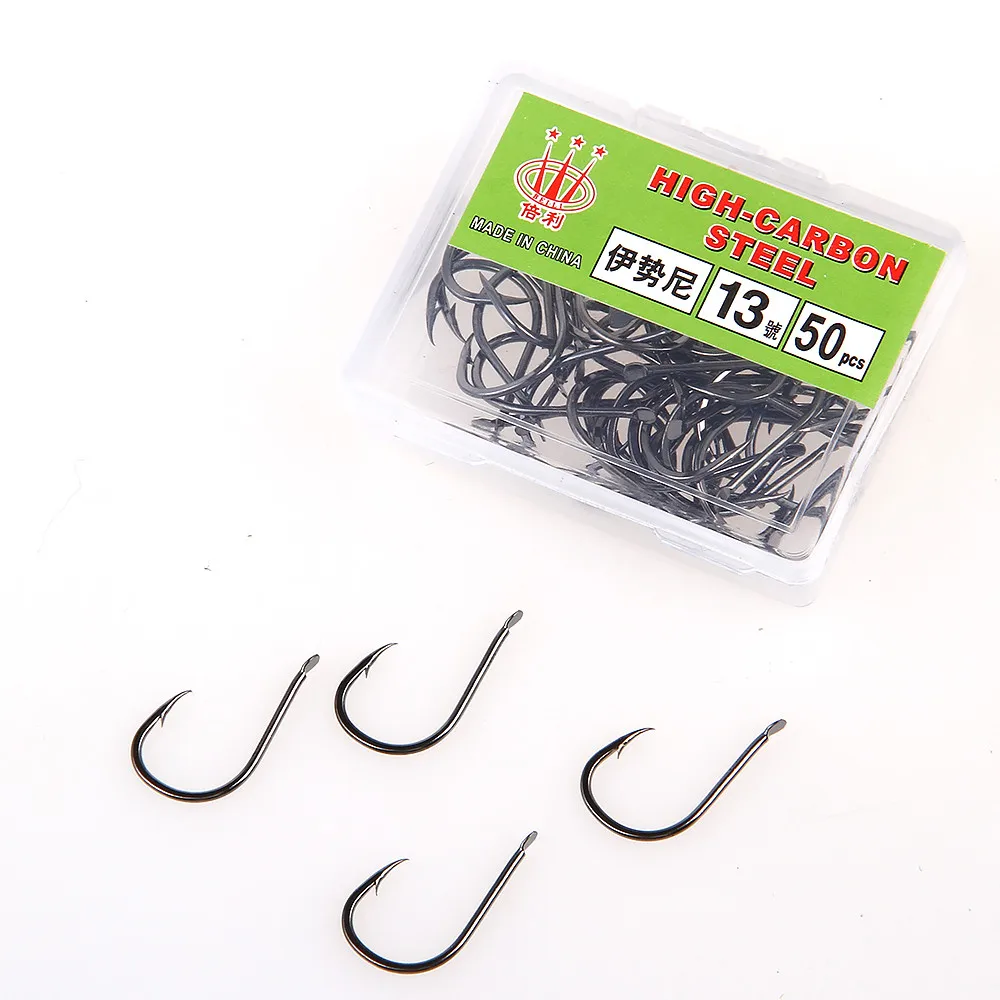 FISH KING 50-100 шт./лот 1-13# плоский рыболовный колючий крючок с коробкой ISEAMA рыболовные Крючки Карп Anzol рыболовные снасти