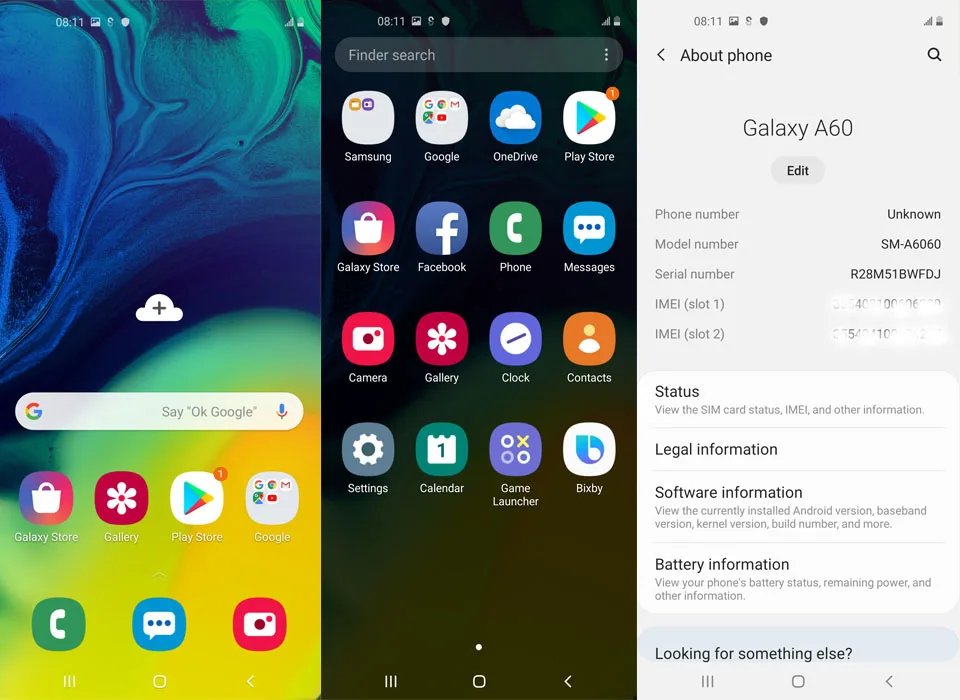 Мобильный телефон Samsung Galaxy A60 A6060 LTE 6 3 дюймовый экран ГБ ОЗУ 128 Гб ПЗУ Восьмиядерный