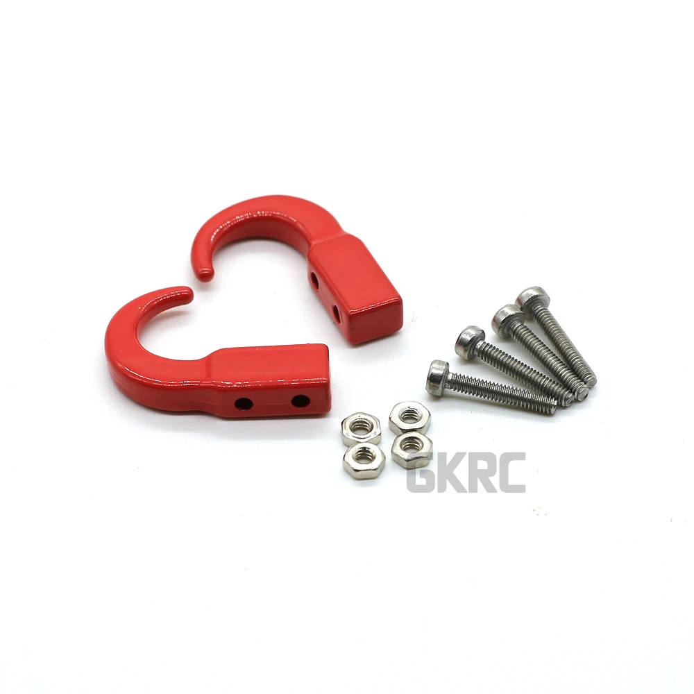 2 шт. красный металлический буксировочный крюк для 1/10 Rc Rock Crawler Axial Scx10 90046 90047 D90 D110