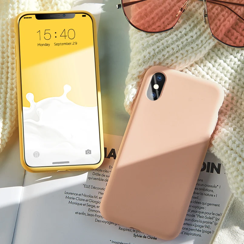 Чехол ASINA для iPhone 8 7 6 Оригинальный жидкий силиконовый чехол однотонный