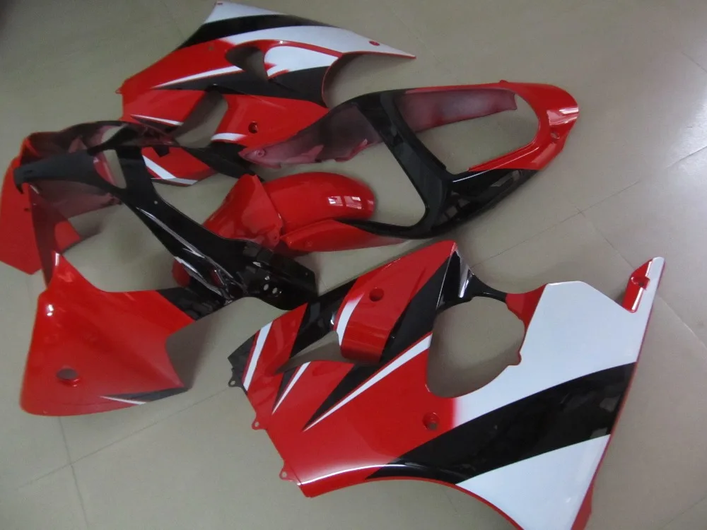 Набор обтекателей для кузова Kawasaki ZX 6R 2000 2001 2002 Красный Белый Черный Обтекатели ZX6R