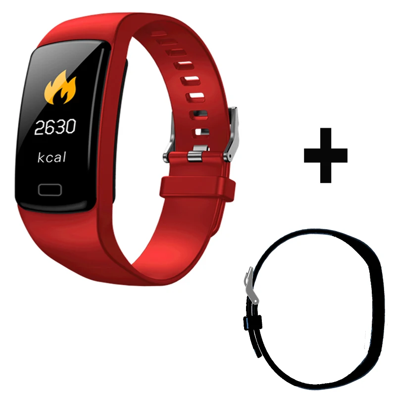 Col Mi Band 3 фитнес-трекер с измерением давления Hey plus умный браслет шагомер спортивные Смарт-часы кровяное давление - Цвет: Red Add strap