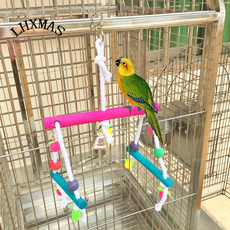 10 &quotРучной Работы Красочные Птицы Игрушки Жевательная Висит Попугай Cockatiel Баджи