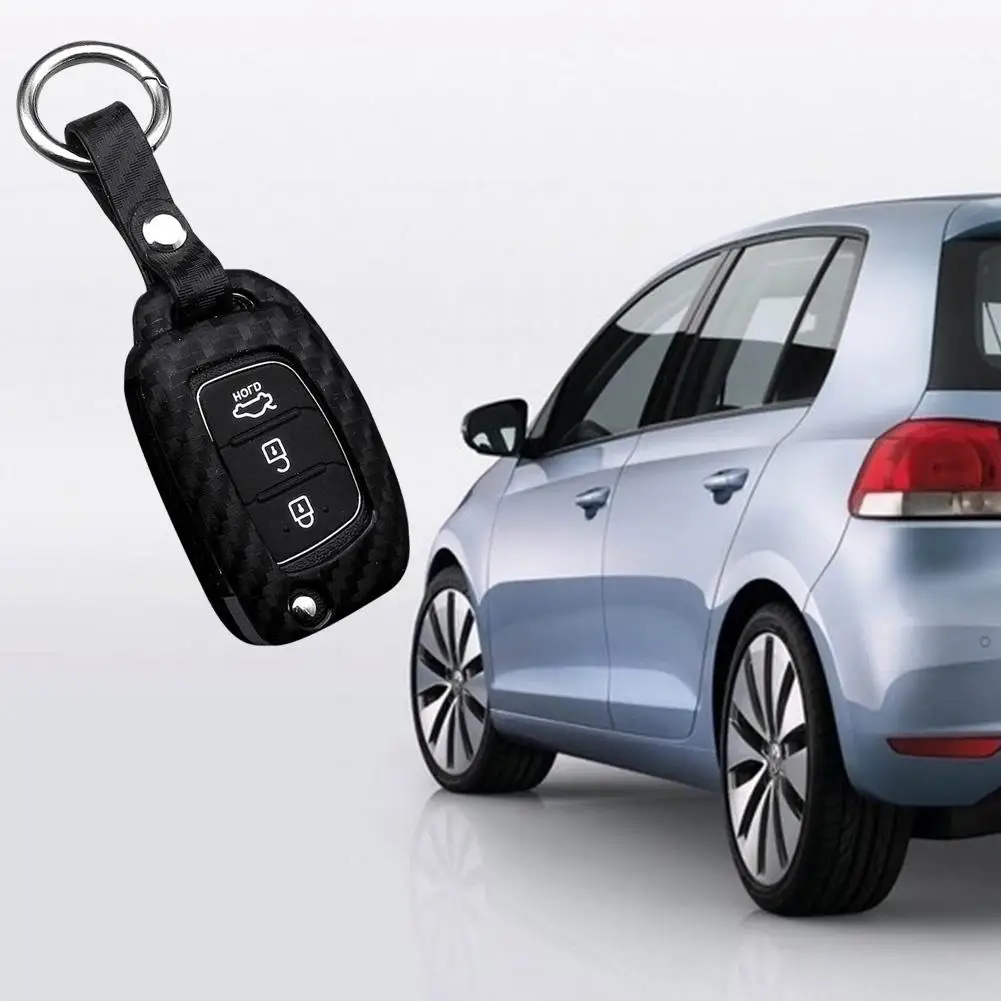 Силиконовый чехол для автомобильного ключа из углеродного волокна Hyundai Creta I10 I20