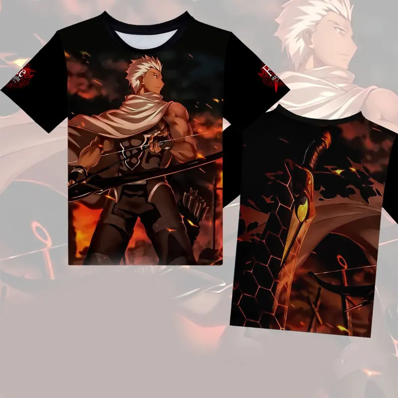 Fate Grand Order Saber футболка аниме Fgo Emiya косплей футболки повседневные Okita Souji Топы с коротким рукавом мужские хлопковые футболки