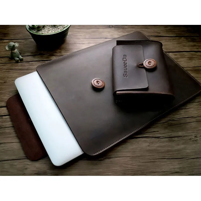 For macbook pro 13 case original Genuine Leather bag for new air 11.6 12 13.3 15.4 inch laptop with Mouse Charger pouch | Компьютеры и