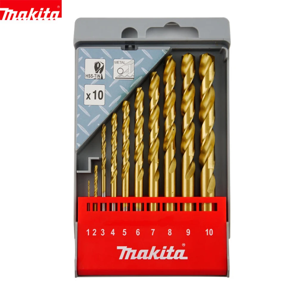 

Genuine Drill Impact Drill Coated Use Titanium Gold Metal Twist Drill Bits With Mixed Set 10PCS Kits