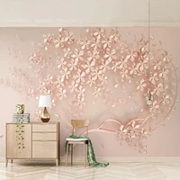 3d custom mural wallpaper rose gold flower luxury living room 3d stereo tv background murals decorative wall papers home decor
