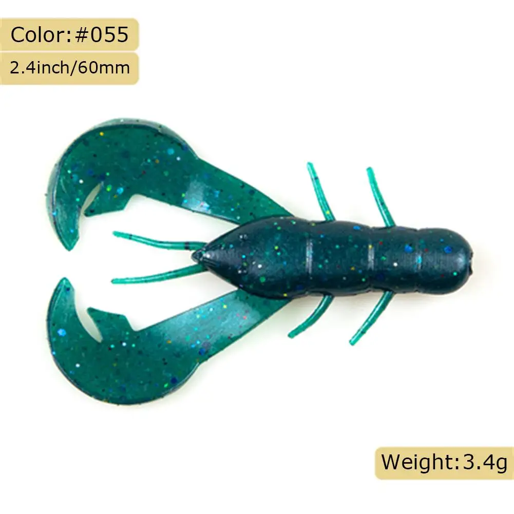 Вода. Sniper 8 шт/партия Craw Тип Softbait Скакалка приманка для окуня 2,4 дюйма/60 мм/3,4 г