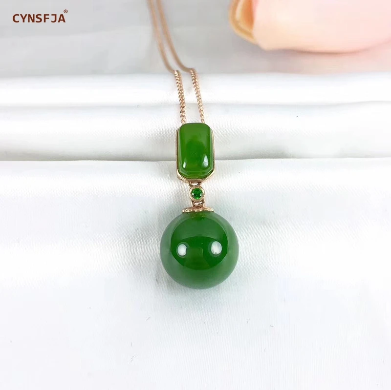 Certified Natural Hetian Jade Jasper Inlaid With 18K Gold Lucky Jade Pendant Hand Carved High Quality S925 Necklace Best Gifts